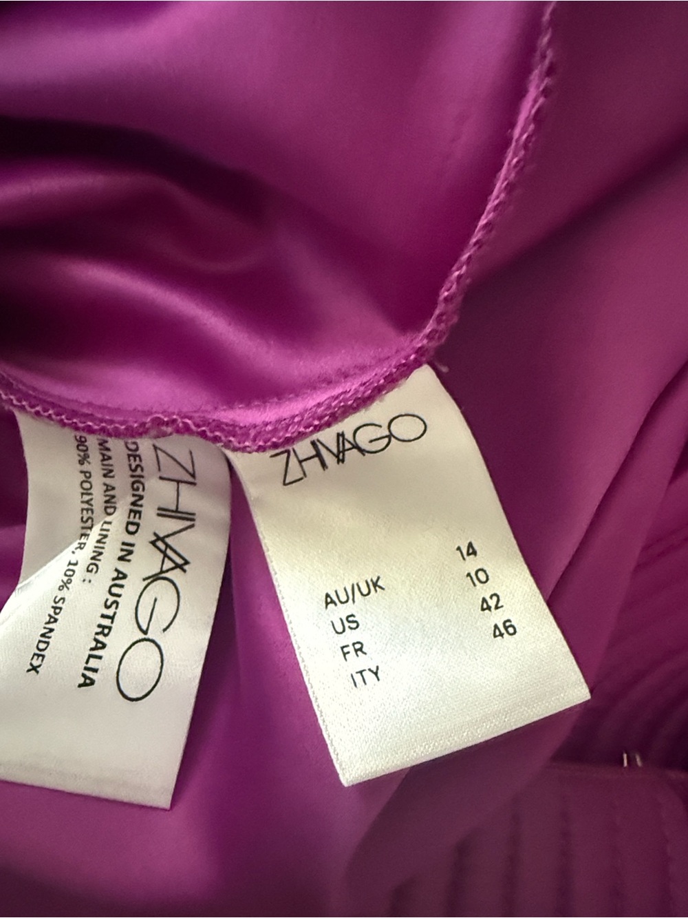 Zhivago Fuchsia Satin Wedding Gown - Picture 2 of 6